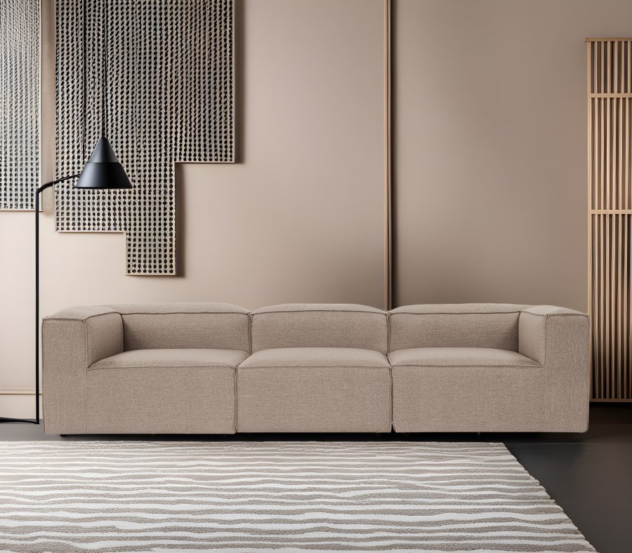 NORDVRK Fora 3-seter - Brun 3-seter sofa