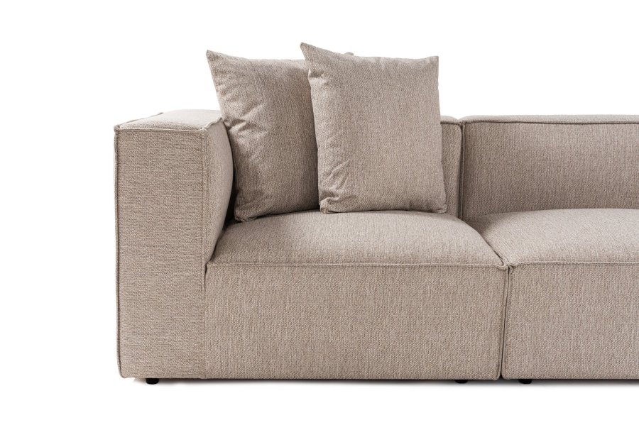 NORDVRK Sora (L1-O1-O1-1R-POUFFE ) - Sandbeige hjrnesofa