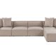 NORDVRK Sora (L1-O1-O1-1R-POUFFE ) - Sandbeige hjrnesofa
