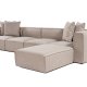 NORDVRK Sora (L1-O1-O1-1R-POUFFE ) - Sandbeige hjrnesofa