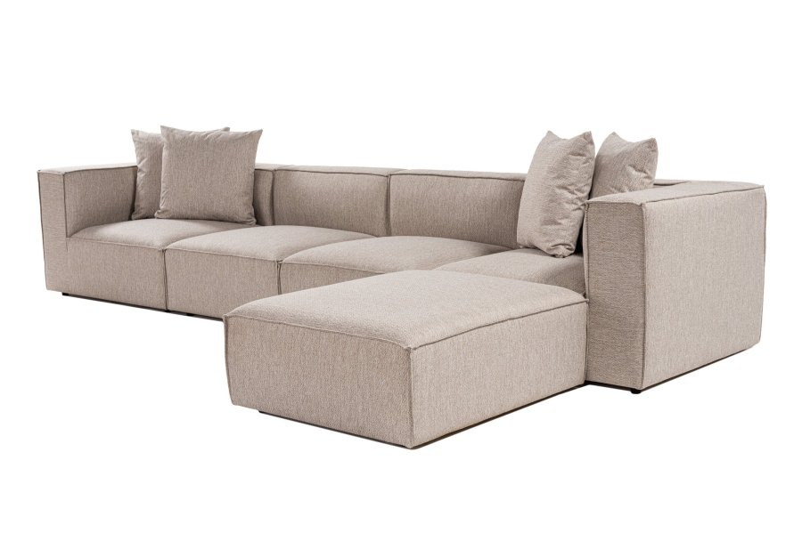 NORDVRK Sora (L1-O1-O1-1R-POUFFE ) - Sandbeige hjrnesofa