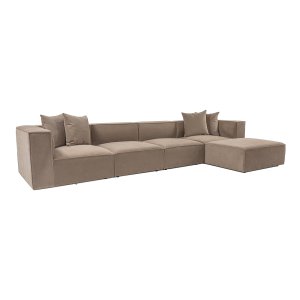NORDVÄRK Sora (L1-O1-O1-1R-POUFFE ) hjrnesofa - cappuccino stof