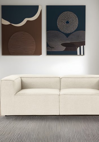 NORDVÄRK Forum 2 pers. sofa - ecru stoff og plast