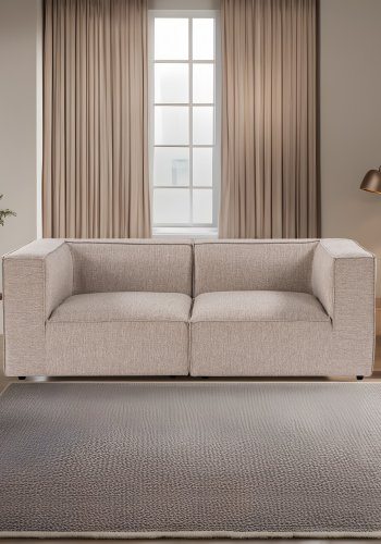 NORDVÄRK Sora 2-manns sofa - sand/beige stoff og plast