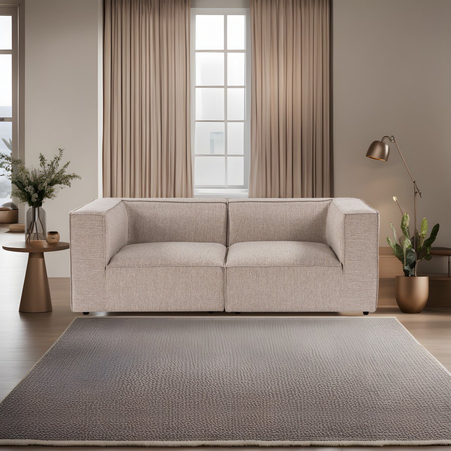 NORDVÄRK Sora 2-manns sofa - sand/beige stoff og plast