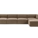 NORDVRK Sora (L1-O1-O1-1R-POUFFE ) - Brun hjrnesofa