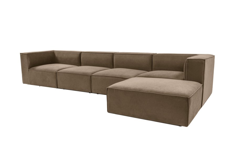 NORDVRK Sora (L1-O1-O1-1R-POUFFE ) - Brun hjrnesofa