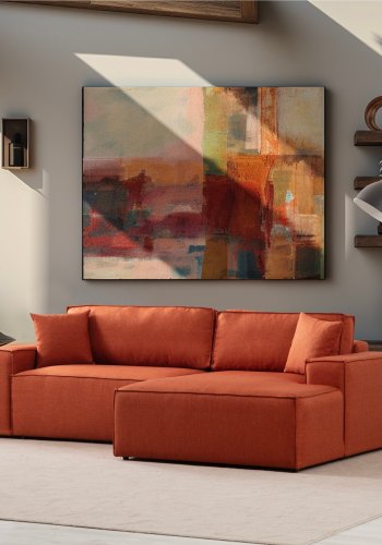 NORDVRK P?rlo Hjrne Hyre - Oransje Hjrnesofa