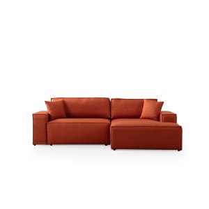 NORDVÄRK P?rlo hjre hjrnesofa, m. opbevaring - orange polyester
