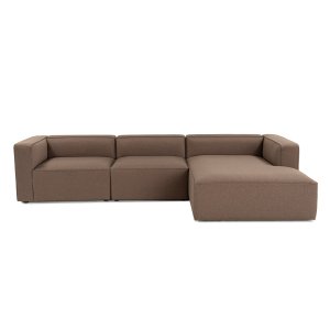 NORDVÄRK Mora XL hjrnesofa (L1-O1-ChlRight) - brun stof