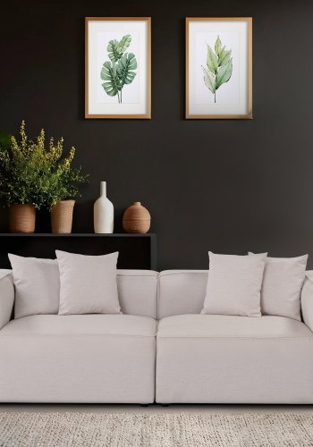 NORDVÄRK Mora XL 2 pers. sofa - ecru stoff og plast