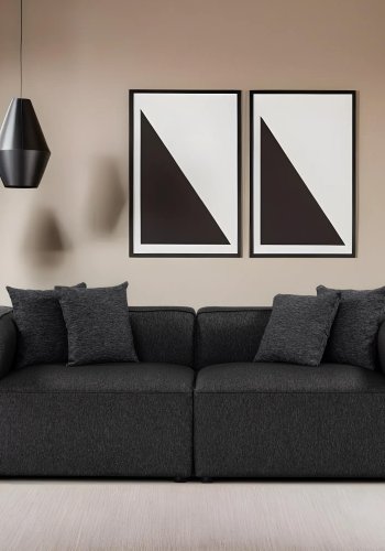 NORDVÄRK Mora XL 2-seters sofa - antrasittgrtt stoff og plast