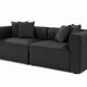 NORDVÄRK Mora XL 2-seters sofa - antrasittgrtt stoff og plast