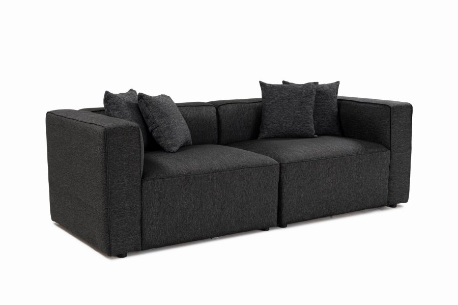 NORDVÄRK Mora XL 2-seters sofa - antrasittgrtt stoff og plast