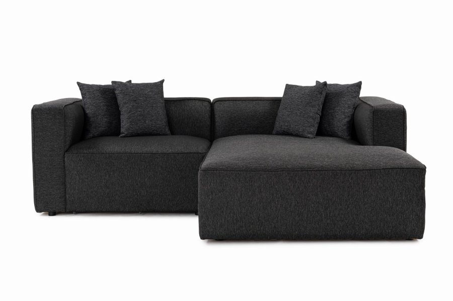 NORDVÄRK Mora XL hjrnesofa (CHLLenft -1H), venstre - antracitgr stof og plastik