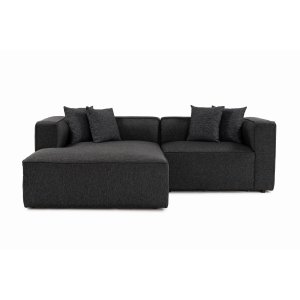 NORDVÄRK Mora XL hjrnesofa (L1-CHLR Hjre), hjre - antracitgr stof og plastik