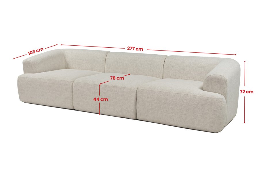 NORDVRK Sofia 3 - Hvit 3-seters sofa