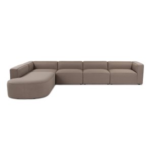 NORDVÄRK Mora hjrnesofa (X-Oval-L1-O1-O1-R1) - brun stof