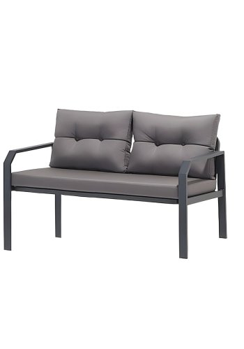 NORDVRK Arya utendrs salongsett, m. 2 stoler, 1 sofa, 1 bord, antrasittputer - antrasitt aluminium
