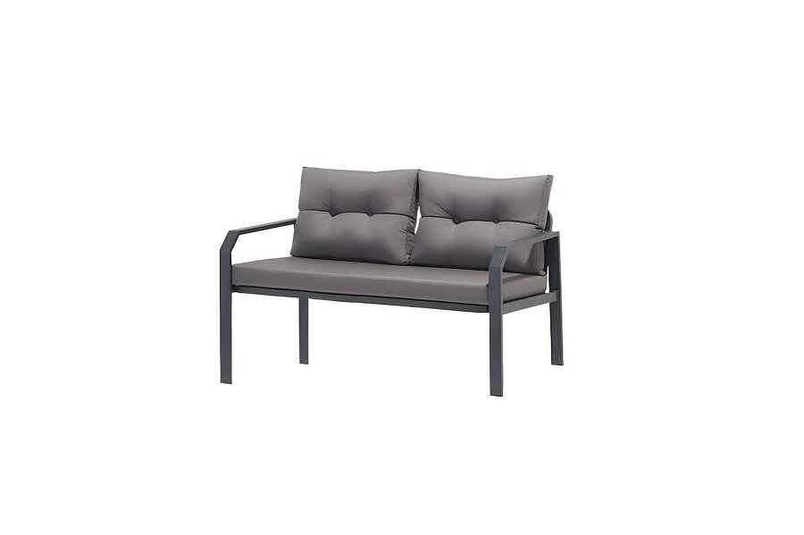 NORDVRK Arya utendrs salongsett, m. 2 stoler, 1 sofa, 1 bord, antrasittputer - antrasitt aluminium