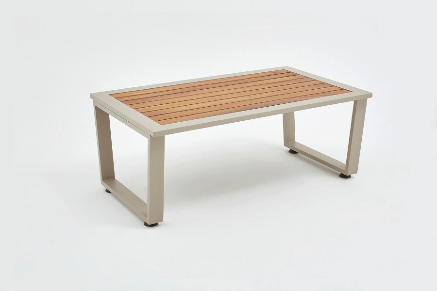 NORDVÄRK Assento utendrs salongsett, m. 2 stoler, 1 sofa, 1 bord, beige puter - beige aluminium