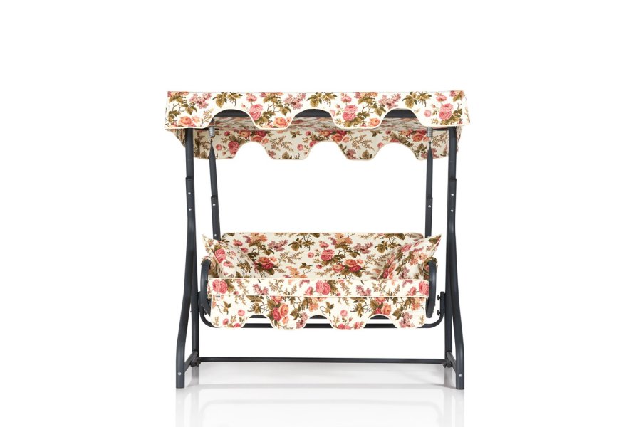 NORDVRK Morus 2 utendrs dobbel hengesofa - flerfarget polyesterstoff og metall