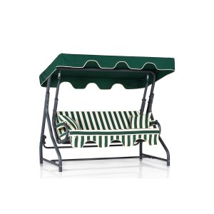 NORDVÄRK Ruta 18 udendrs triple hngesofa - grn/creme polyester stof og metal