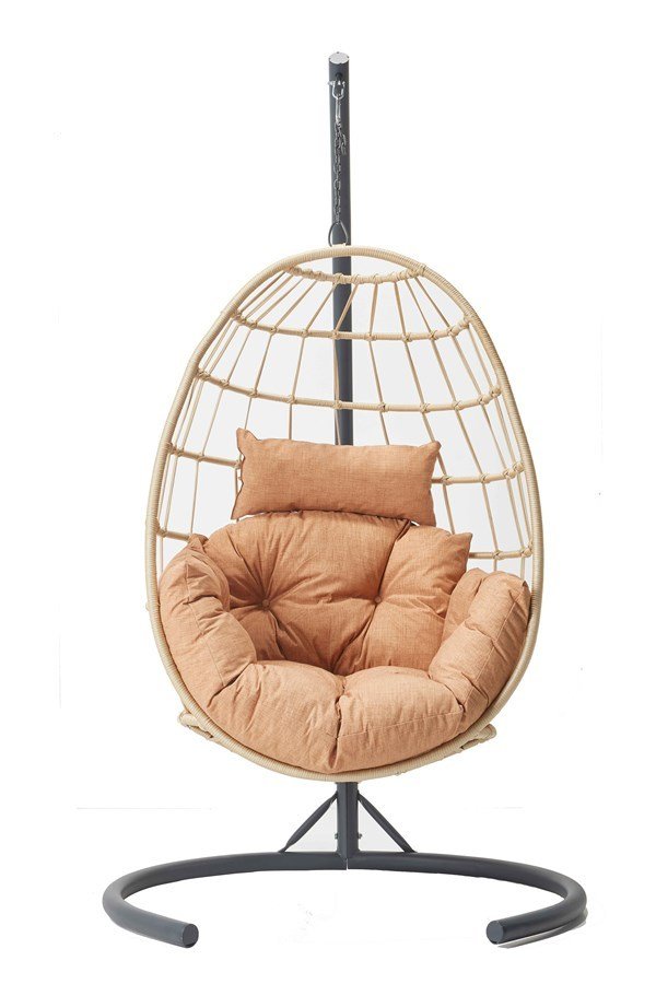 NORDVÄRK Tavus utendrs hengestol, m. cappuccino-puter - kremfarget og metall