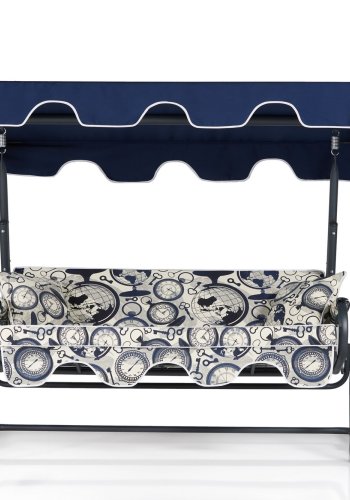 NORDVÄRK Morus Saat utendrs dobbel hengesofa - flerfarget polyesterstoff og metall