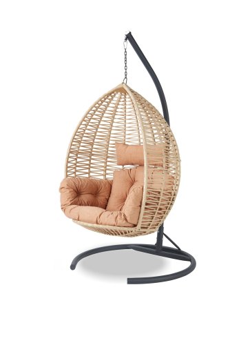 NORDVÄRK Saka 1 utendrs hengestol, m. puter - beige og svart metall