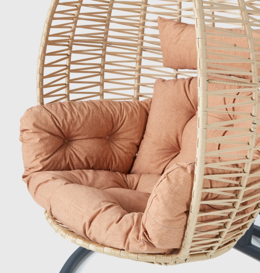 NORDVÄRK Saka 1 utendrs hengestol, m. puter - beige og svart metall