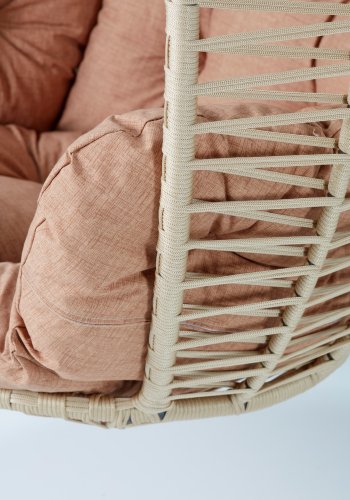 NORDVÄRK Saka 1 utendrs hengestol, m. puter - beige og svart metall