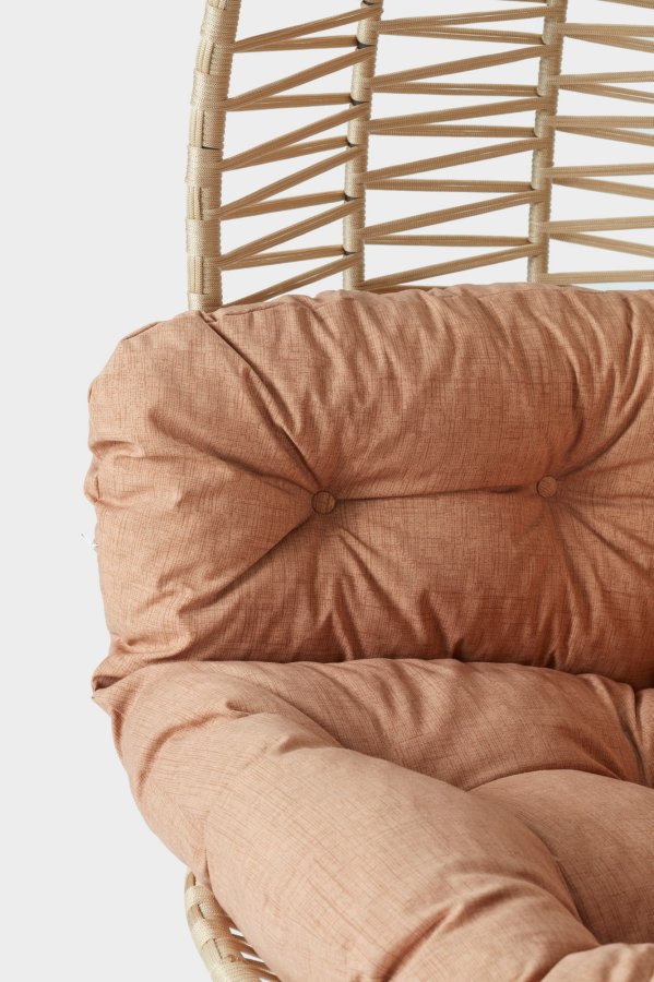 NORDVÄRK Saka 1 utendrs hengestol, m. puter - beige og svart metall