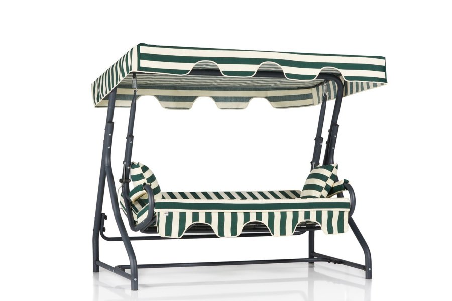 NORDVRK Olea 2 utendrs trippelhengende sofa - flerfarget polyesterstoff og metall