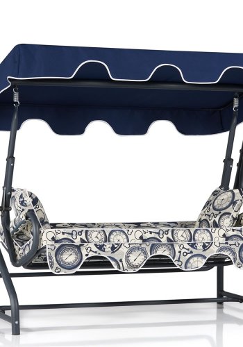 NORDVRK Olea 6 utendrs trippelhengende sofa - flerfarget polyesterstoff og aluminium