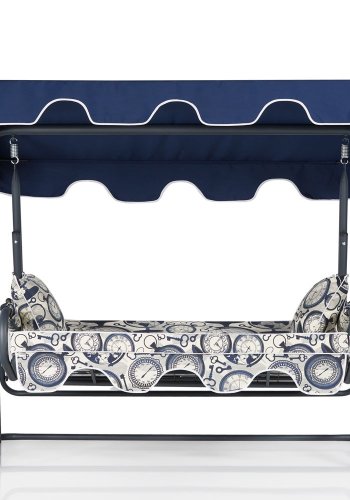 NORDVRK Olea 6 utendrs trippelhengende sofa - flerfarget polyesterstoff og aluminium