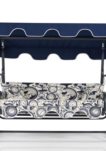 NORDVRK Olea 6 utendrs trippelhengende sofa - flerfarget polyesterstoff og aluminium