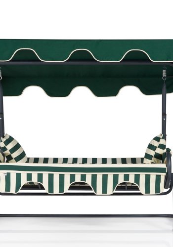 NORDVRK Olea 8 utendrs trippelhengende sofa - flerfarget polyesterstoff og aluminium