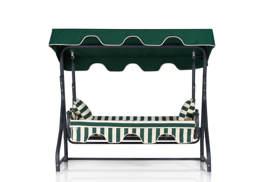 NORDVRK Olea 8 utendrs trippelhengende sofa - flerfarget polyesterstoff og aluminium