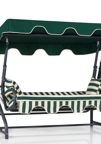 NORDVRK Olea 8 utendrs trippelhengende sofa - flerfarget polyesterstoff og aluminium