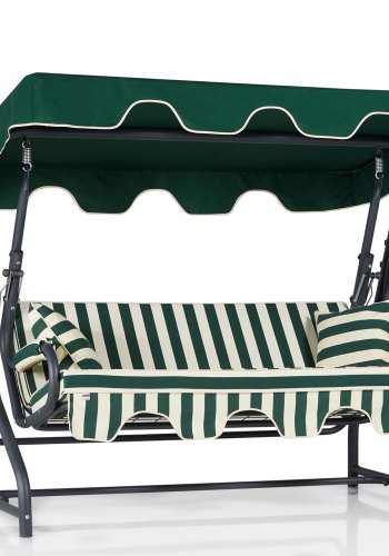 NORDVRK Olea 8 utendrs trippelhengende sofa - flerfarget polyesterstoff og aluminium