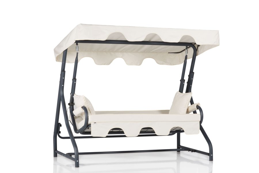 NORDVRK Olea 9 utendrs trippelhengende sofa - flerfarget polyesterstoff og metall