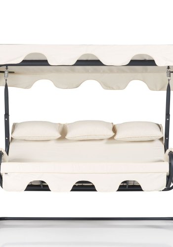 NORDVRK Vitis 3 utendrs trippelhengesofa - flerfarget polyesterstoff og metall