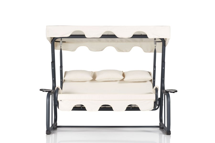 NORDVRK Vitis 3 utendrs trippelhengesofa - flerfarget polyesterstoff og metall