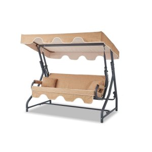 NORDVÄRK Olea udendrs triple hngesofa - beige polyester stof og metal