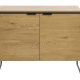 UNIQUE FURNITURE sk�nk, m. 2 l�ger og 2 hylder - natur egemelamin papir og sort jern (B:105)