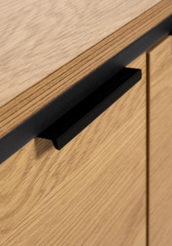 UNIQUE FURNITURE sk�nk, m. 2 l�ger og 2 hylder - natur egemelamin papir og sort jern (B:105)