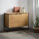 UNIQUE FURNITURE sk�nk, m. 2 l�ger og 2 hylder - natur egemelamin papir og sort jern (B:105)