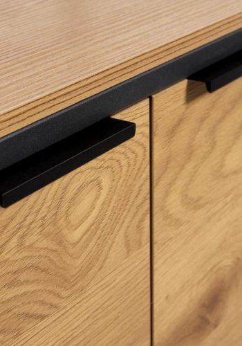 UNIQUE FURNITURE bogreol, m. 2 l�ger og 5 hylder - natur melaminpapir og sort jern (H:190)