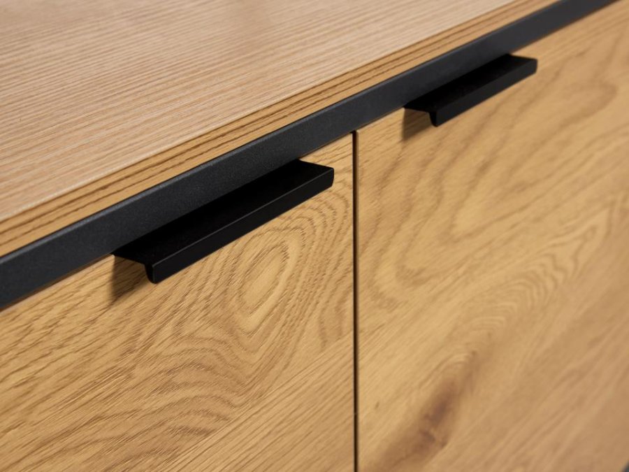 UNIQUE FURNITURE bogreol, m. 2 l�ger og 5 hylder - natur melaminpapir og sort jern (H:190)